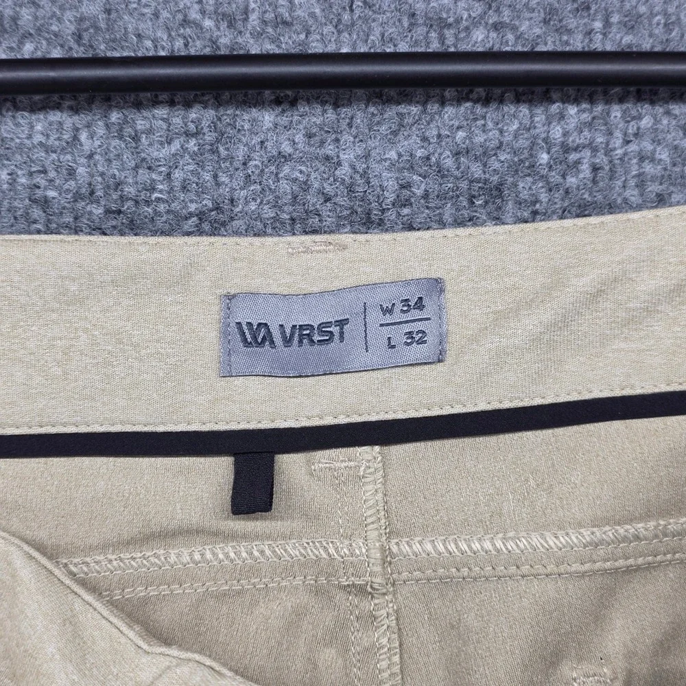 VRST Mens Performance Five‎ Pocket Pants Khaki Tan Stretch 34x32 Commuter
